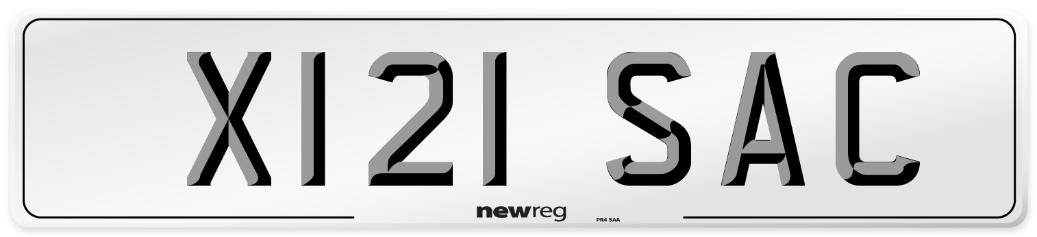 X121 SAC Number Plate from New Reg